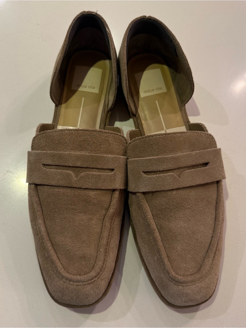 Dolce Vita Menβs Suede Loafers in Taupe Brown